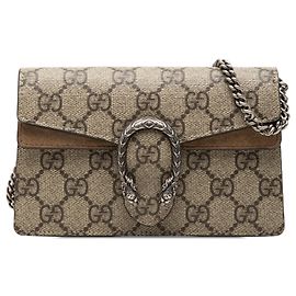 Bolsa Tiracolo Gucci Mini GG Supreme Dionysus Bege