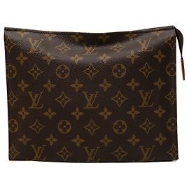 Louis Vuitton Monogram Toiletry Pouch 26 Clutch Bag braun