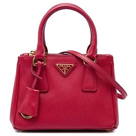 Borsa Prada Mini Saffiano Lux Galleria Double Zip Rossa
