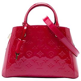 Bolso Satchel Louis Vuitton Monogram Vernis Montaigne BB Rosa