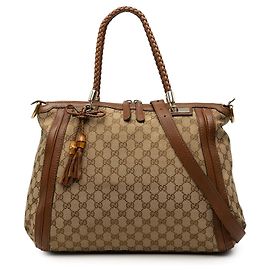 Borsa Tote Convertibile Bella Gucci GG Canvas Beige