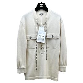 Chanel Maille en Cachemire Blanche