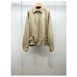 Miu Miu Khaki Cotton Jacket with Letter Fringe Detail