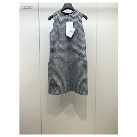 Autre Marque Dior Kleid Mehrfarbig Hahnentritt Tweed mit Pailletten