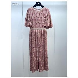 Vestido Chanel de seda con estampado floral multicolor
