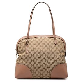 Gucci Bree Dome Tote Medium aus GG Canvas in Beige