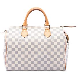 Louis Vuitton Damier Azur Speedy 30 Boston Bag Weiß