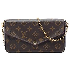 Bolsa Tiracolo Louis Vuitton Monogram Pochette Felicie Castanha