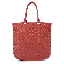 Borsa Tote Bottega Veneta in nappa intrecciato arancione