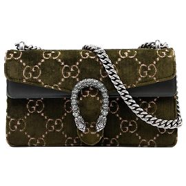 Borsa a tracolla Dionysus Medium GG in velluto verde Gucci