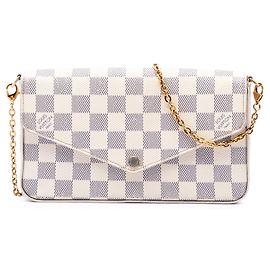 Bolso bandolera Louis Vuitton Damier Azur Pochette Felicie blanco