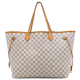 Louis Vuitton Neverfull GM Tote Bag Damier Azur weiß