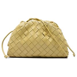 Bottega Veneta The Mini Pouch Crossbody in Nappa Intrecciato Giallo