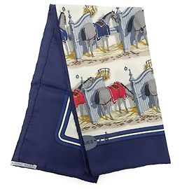 Pañuelo de seda Hermès Ecuries Blanco 90