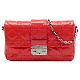 Autre Marque Borsa a tracolla Dior Patent Cannage New Lock Pouch rossa