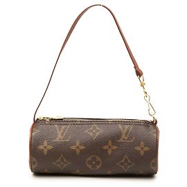 Bolsa de mão Louis Vuitton Monogram Papillon Pochette Castanha