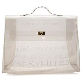 Bolso de mano Hermès Kelly Souvenir De L Exposition en vinilo blanco