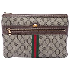 Gucci GG Supreme Web Ophidia Clutch Beige