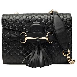 Bolso bandolera Gucci Mini Microguccissima Emily Negro