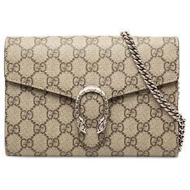 Borsa a tracolla Gucci GG Supreme Dionysus Wallet on Chain Beige