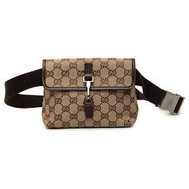 Borsa cintura Gucci Jackie in tela GG beige