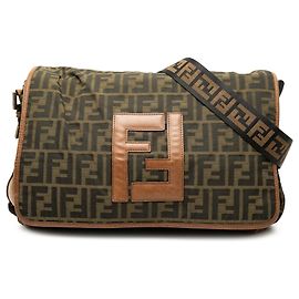 Borsa a tracolla Fendi Zucca Canvas FF marrone