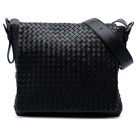 Borsa a tracolla con patta Bottega Veneta in Nappa Intrecciato marrone