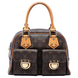 Sac à main Louis Vuitton Monogram Manhattan PM Marron