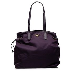 Tote Prada em Tessuto com acabamento em Saffiano Roxo