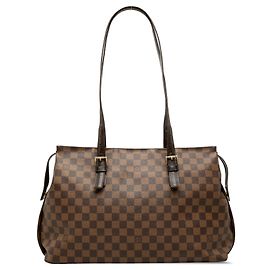 Bolso de hombro Louis Vuitton Damier Ebene Marrón Chelsea