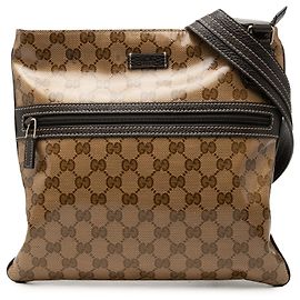 Borsa a tracolla Gucci GG Crystal beige