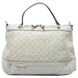 Borsa Satchel Gucci Guccissima Mayfair Bianca