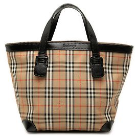 Bolso Tote Burberry Haymarket Check de lona revestida beige