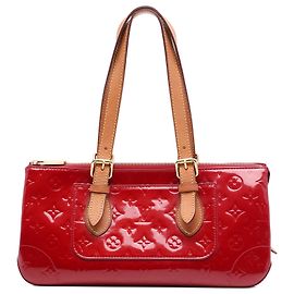 Bolsa de ombro Louis Vuitton Monogram Vernis Rosewood Avenue vermelha