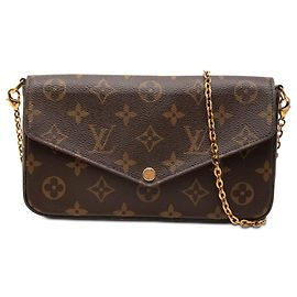 Borsa a tracolla Louis Vuitton Monogram Pochette Felicie Marrone