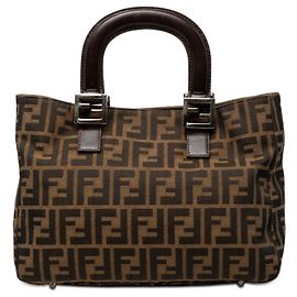 Borsa Tote Twins Fendi piccola in tela Zucca marrone