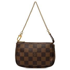Bolso de mano Louis Vuitton Damier Ebene Mini Pochette Accessoires Marrón