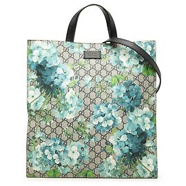 Beige Gucci GG Supreme Blooms Convertible Soft Tote Satchel