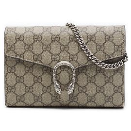 Borsa a tracolla Gucci GG Supreme Dionysus Wallet on Chain Beige