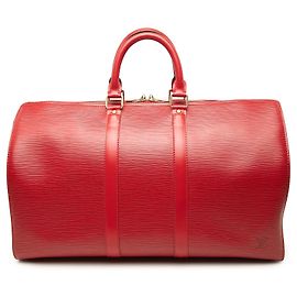 Mala de viagem Louis Vuitton Epi Keepall 45 vermelha