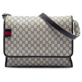 Borsa a tracolla Gucci GG Supreme Web Beige