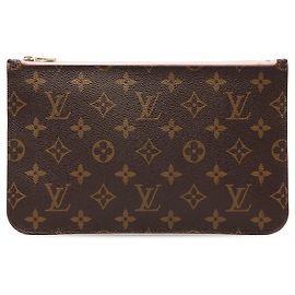 Brown Louis Vuitton Monogram Neverfull MM Pouch