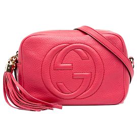 Bolsa Tiracolo Soho Disco Gucci em pele de vitelo rosa