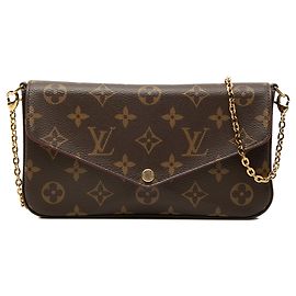 Borsa a tracolla Louis Vuitton Monogram Pochette Felicie Marrone