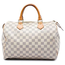 Sac Boston Louis Vuitton Damier Azur Speedy 30 Blanc