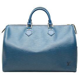 Borsa Boston Louis Vuitton Epi Speedy 35 Blu