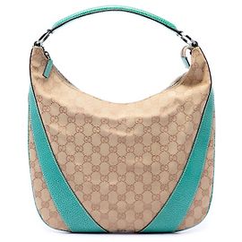 Borsa Hobo Gucci GG Canvas Blu