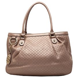 Borsa Tote Gucci Sukey Metallic Microguccissima Rosa