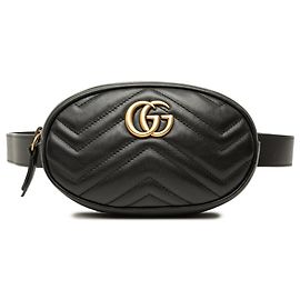 Borsa cintura Gucci GG Marmont in pelle di vitello matelassé nera