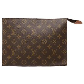 Louis Vuitton Monogram Toiletry Pouch 26 Clutch Bag Braun